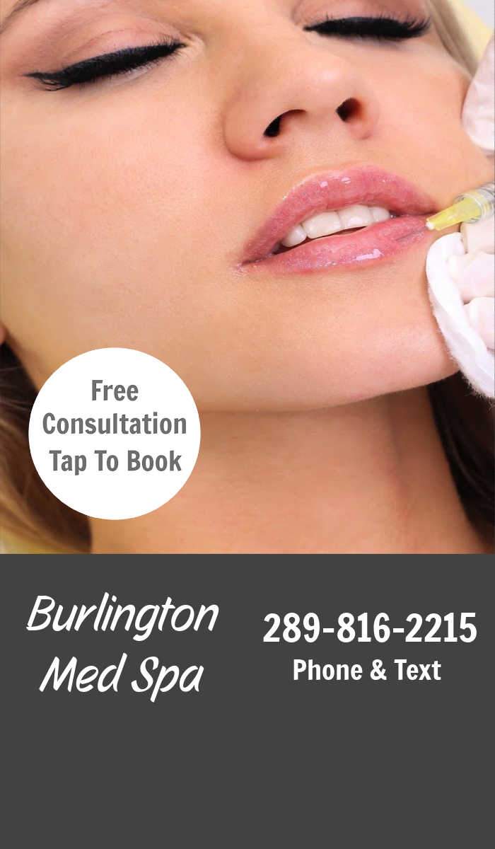Shows Med Spa And Burlington Botox Clinic Banner On Mobile